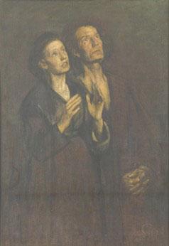 Eduard von Gebhardt Two figures. Etude oil painting picture